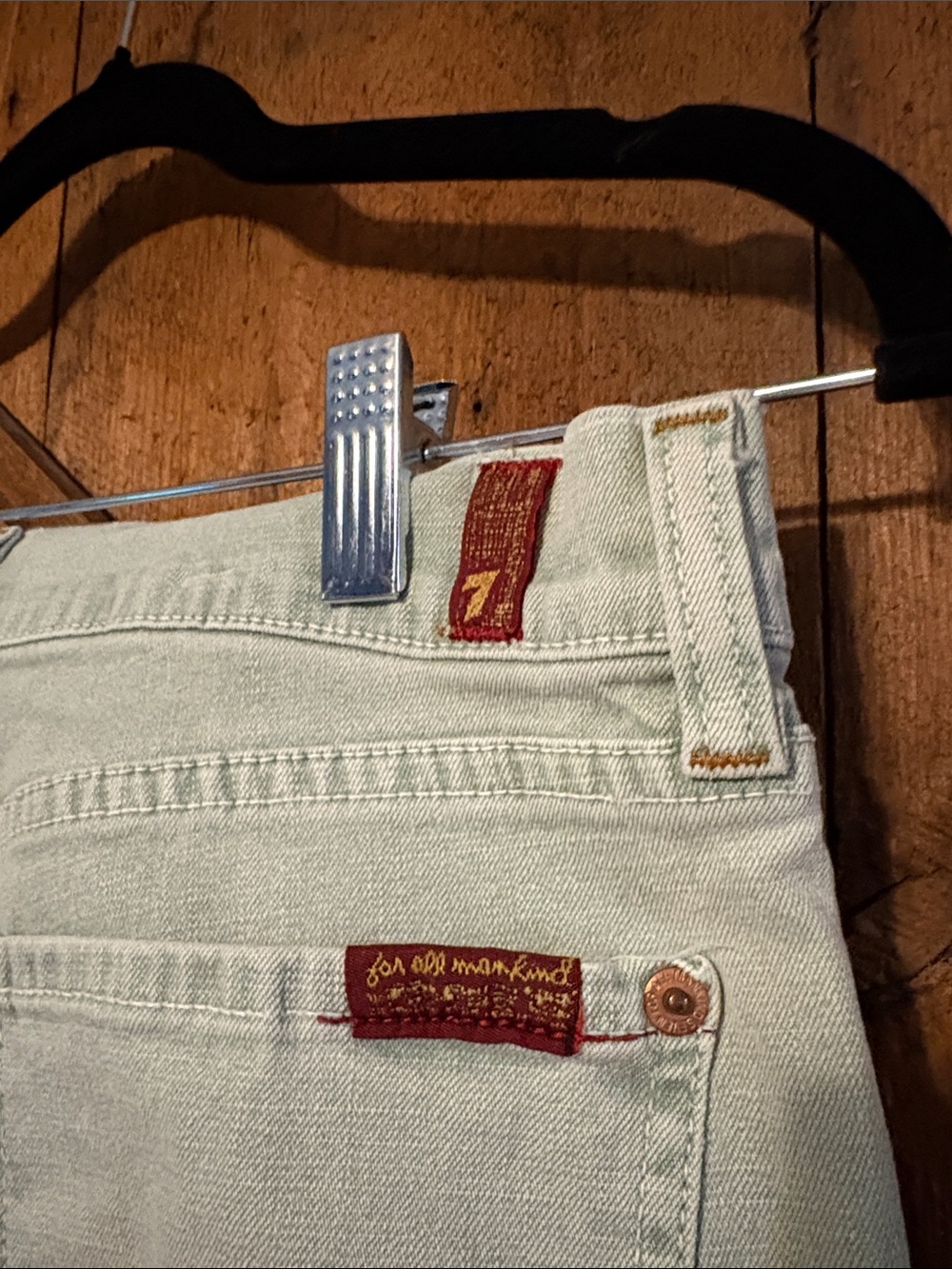 7 For All Mankind Womens 28 Light Mint Green Mid Rise Bootcut Jeans USA - Picture 5 of 10